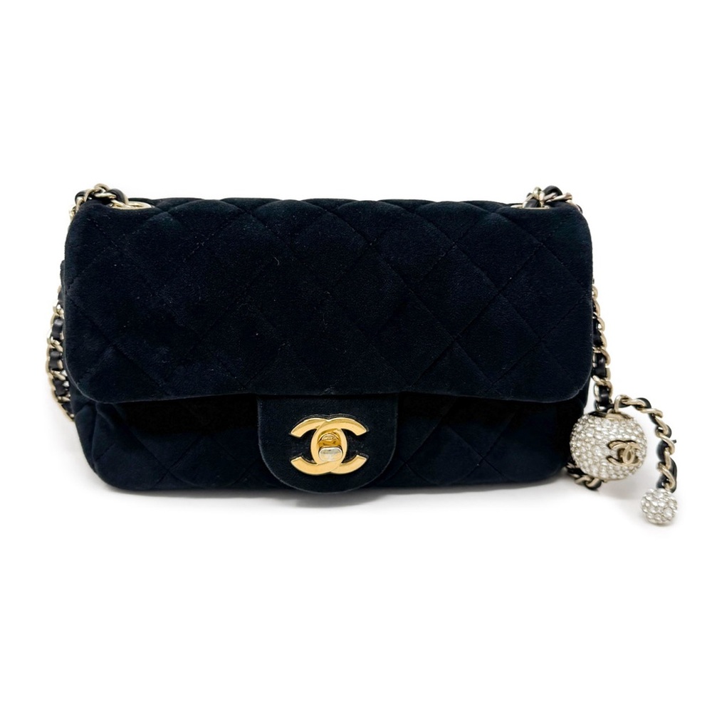 Chanel Velvet Mini Crystal Pearl Crush Flap Bag